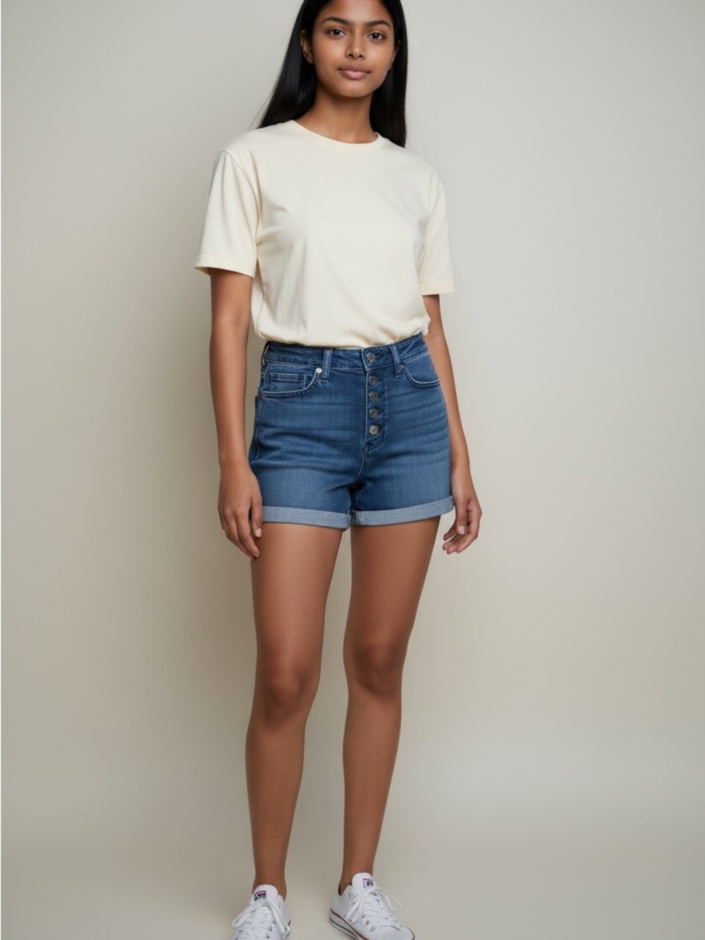 Judy Blue Women's Blue Button-Fly Jean Shorts